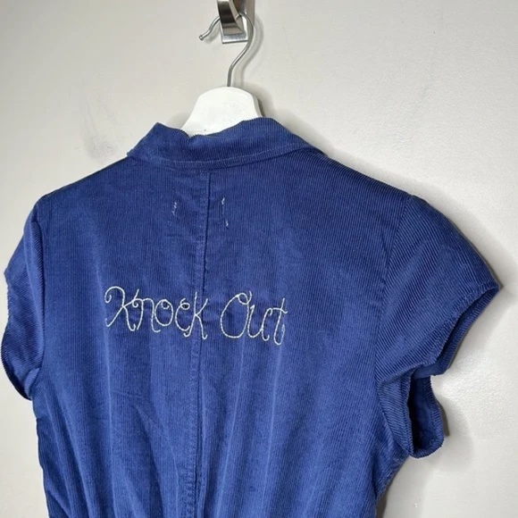 Urban Outfitters Knock Out Blue Quinn Shortie Corduroy Romper - Picture 13 of 16